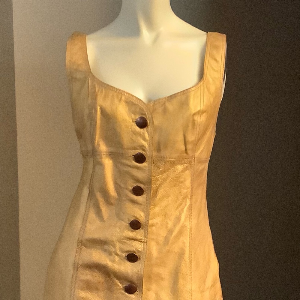 Free People: Size 6
Gold Leather Mini Dress